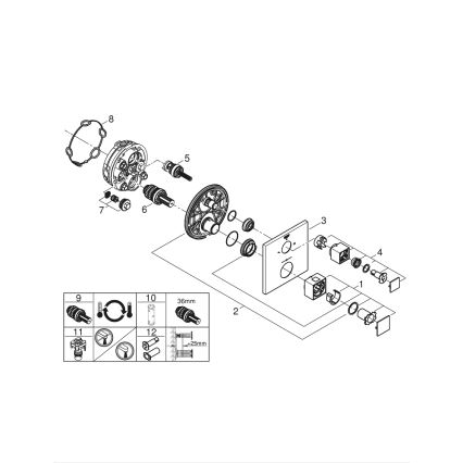 GROHE 24154000 - Termostatska miješalica GROHTHERM CUBE, sjajni krom