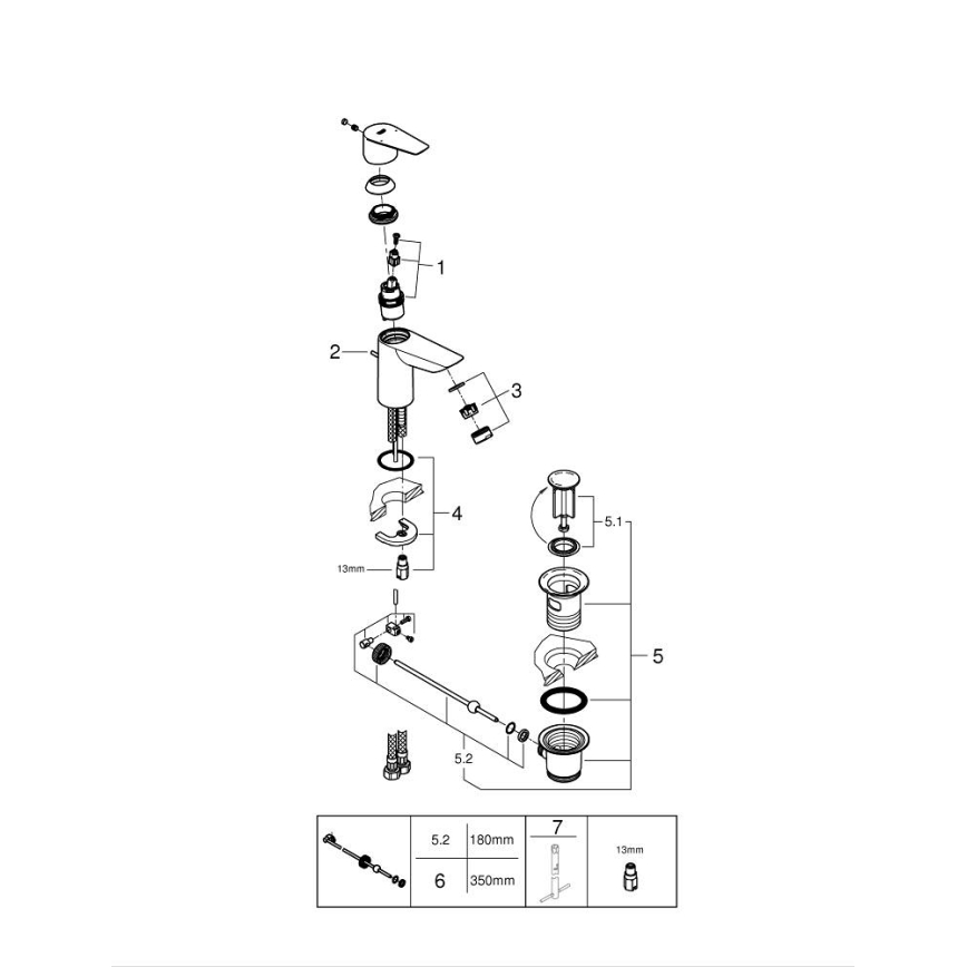 GROHE 24196001 - umivaonička miješalica START, veličina S, sjajni krom