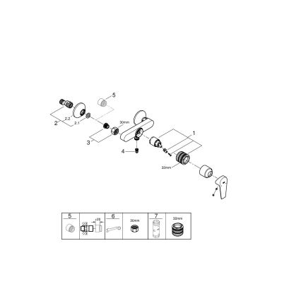 GROHE 24197001 - Miješalica za tuš START EDGE DN 15, sjajni krom