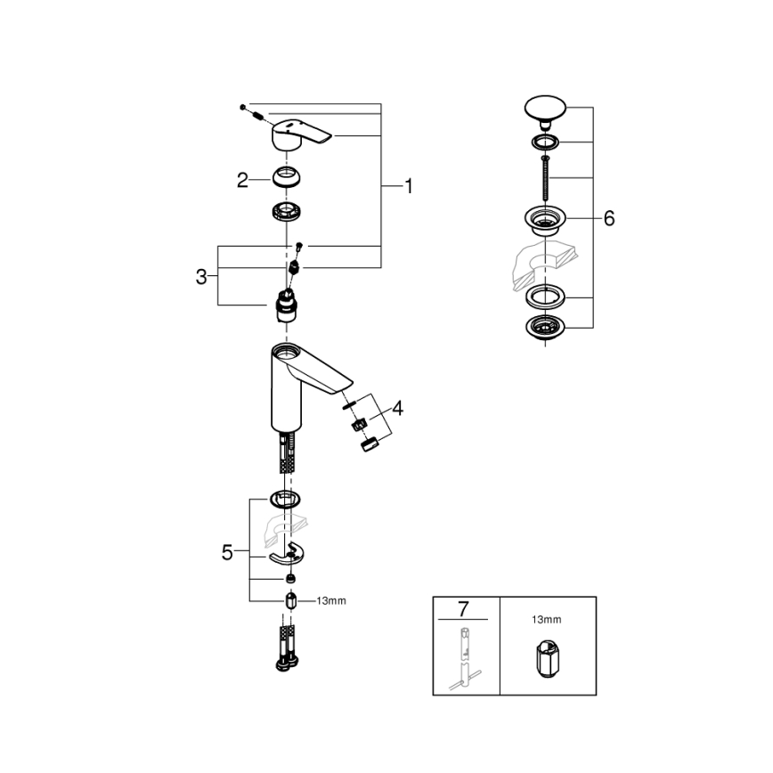 GROHE 24204002 - Slavina za umivaonik START, veličina M, sjajni krom