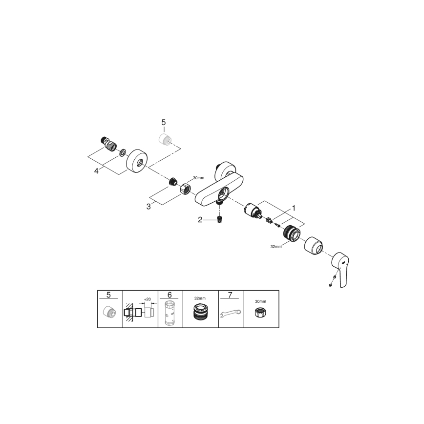 GROHE 24208002 - START zidna miješalica za tuš DN 15 sjajni krom