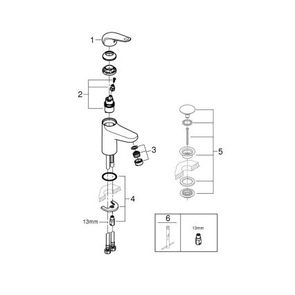 GROHE 24317001 - Slavina za umivaonik SWIFT 162 mm, sjajni krom