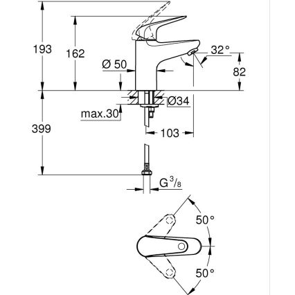 GROHE 24317001 - Slavina za umivaonik SWIFT 162 mm, sjajni krom