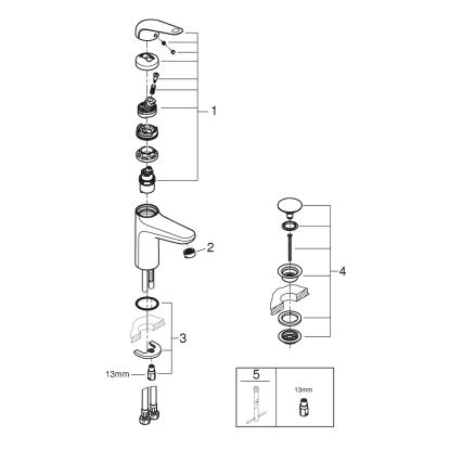 GROHE 24327001 - Slavina za umivaonik SWIFT, veličina M, sjajni krom
