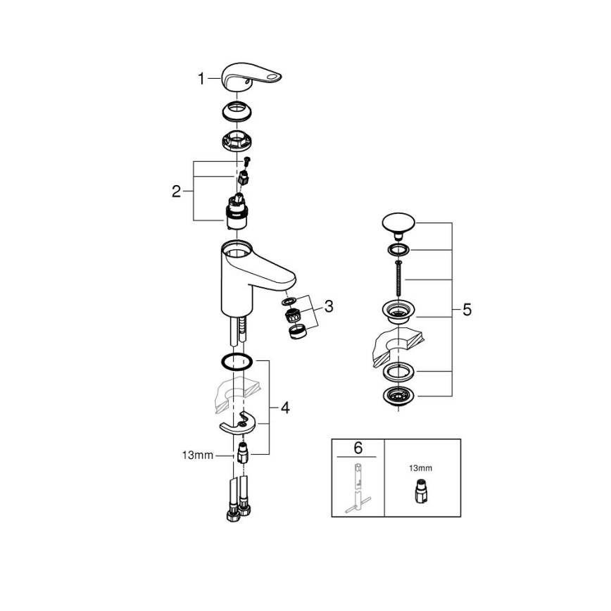 GROHE 24329001 - Slavina za umivaonik SWIFT DN 15, sjajni krom