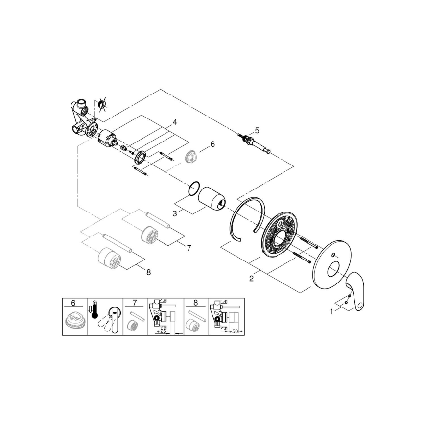 GROHE 24336001 - Baterija za kadu SWIFT DN 15, sjajni krom