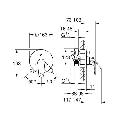 GROHE 24336001 - Baterija za kadu SWIFT DN 15, sjajni krom