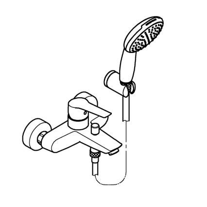 GROHE 25283002 - Miješalica za kadu s priborom, DN 15, sjajni krom