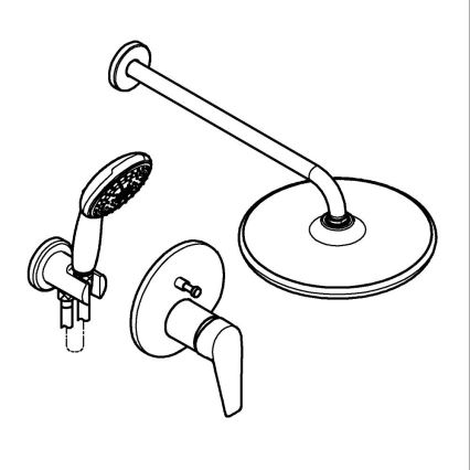 GROHE 25293000 - Set za tuširanje START EDGE 250 mm polirani krom