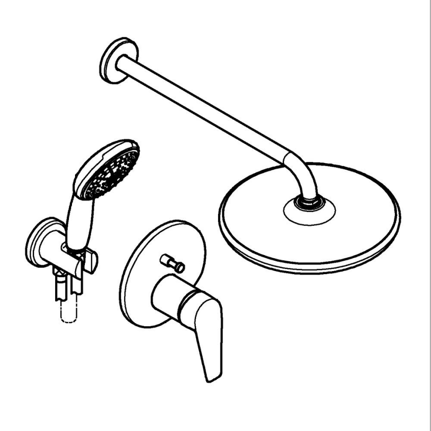 GROHE 25293000 - Set za tuširanje START EDGE 250 mm polirani krom