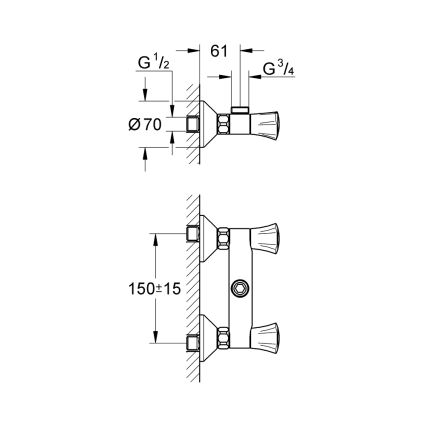 GROHE 26009001 - Tuš miješalica COSTA L DN 15 sjajni krom