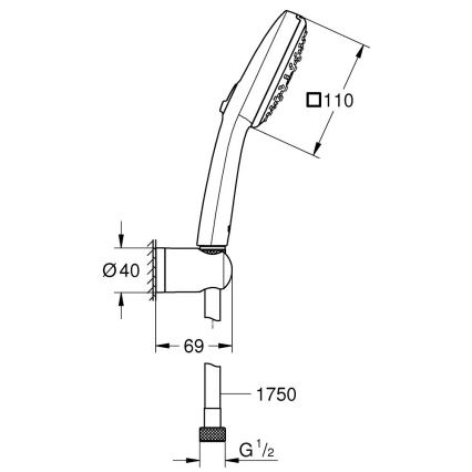 GROHE 26176001 - Set za tuširanje VITALIO COMFORT 110, 110 mm, sjajni krom