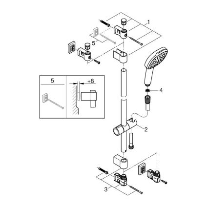 GROHE 2639810E - Set za tuširanje VITALIO COMFORT 110, 600 mm, sjajni krom