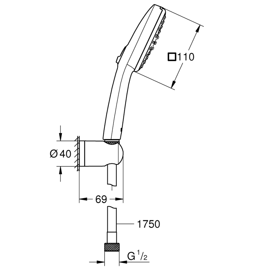GROHE 26399001 - Tuš set VITALIO COMFORT 110, sjajni krom