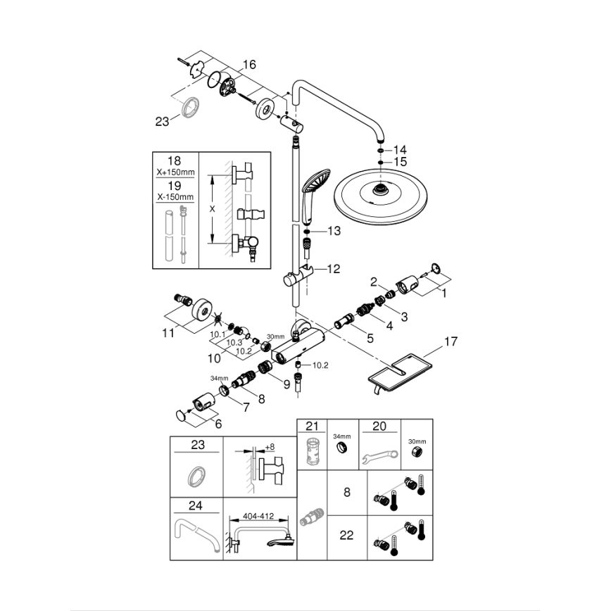 GROHE 26401001 - Tušni sustav VITALIO JOY SYSTEM 310 u sjajnom kromu