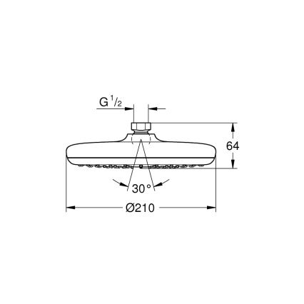 GROHE 26410000 - Tuš glava TEMPESTA 210 mm sjajni krom