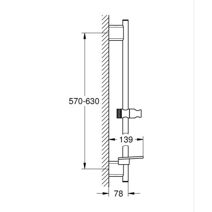 GROHE 26602GN0 - Tuš šipka SMARTACTIVE 600 mm zlatna