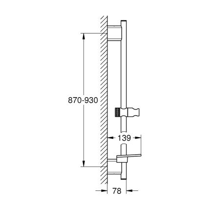 GROHE 26603DA0 - Tuš šipka RAINSHOWER SMARTACTIVE 900 mm bakrena