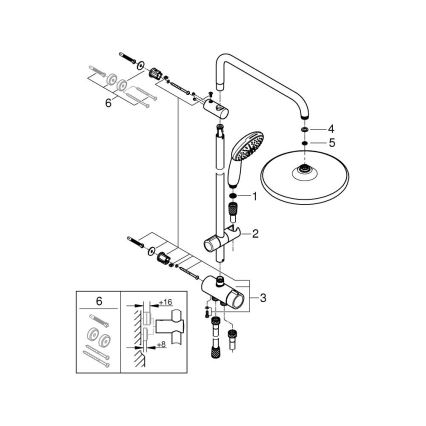 GROHE 26680001 - Tuš sustav VITALIO START SYSTEM 250 390 mm metal, krom