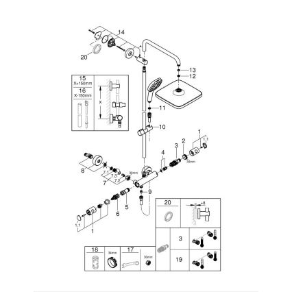 GROHE 26697001 - Tuš sustav VITALIO COMFORT 250, 250 × 250 mm, sjajni krom