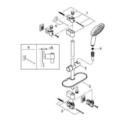 GROHE 26929001 - Set za tuširanje VITALIO COMFORT 110, 600 mm, sjajni krom