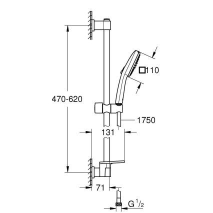 GROHE 26929001 - Set za tuširanje VITALIO COMFORT 110, 600 mm, sjajni krom