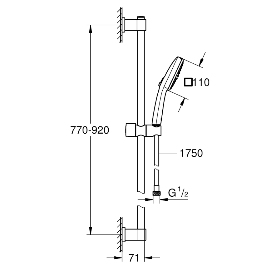 GROHE 26931001 - Tuš set VITALIO COMFORT 110, 900 mm, sjajni krom