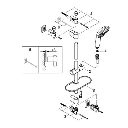 GROHE 26952001 - Set za tuš VITALIO START 110 600 mm, sjajni krom