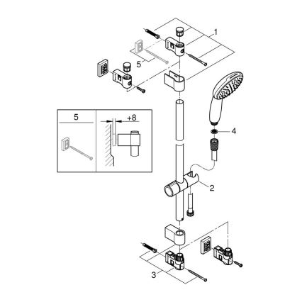 GROHE 26953001 - Tuš set VITALIO START 110, 900 mm, sjajni krom