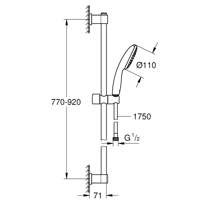 GROHE 26953001 - Tuš set VITALIO START 110, 900 mm, sjajni krom