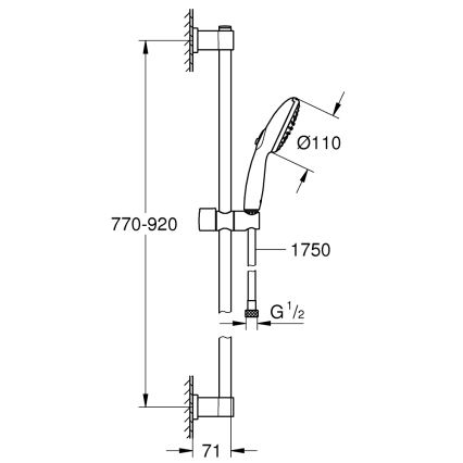 GROHE 26955001 - Tuš set VITALIO START 110 900 mm nehrđajući čelik