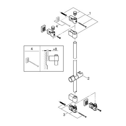 GROHE 26961001 - Stup za tuš VITALIO UNIVERSAL 900 mm sjajni krom