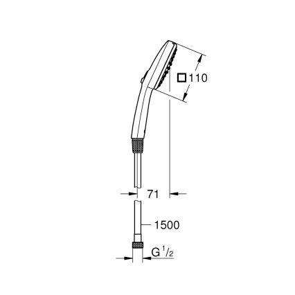 GROHE 26973001 - Ručni tuš VITALIO COMFORT 110, 110 mm, sjajni krom