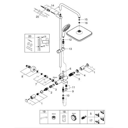 GROHE 26984001 - Sustav za tuširanje VITALIO COMFORT 390 mm, sjajni krom