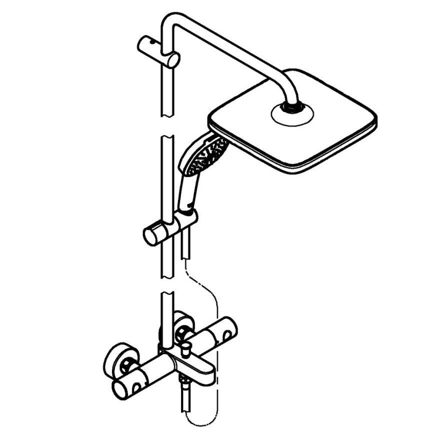 GROHE 269842431 - Tuš sustav VITALIO COMFORT 250 250 × 250 mm crna
