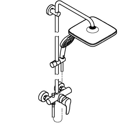 GROHE 26985001 - Sustav za tuširanje VITALIO COMFORT 250 250 × 250 mm sjajni krom