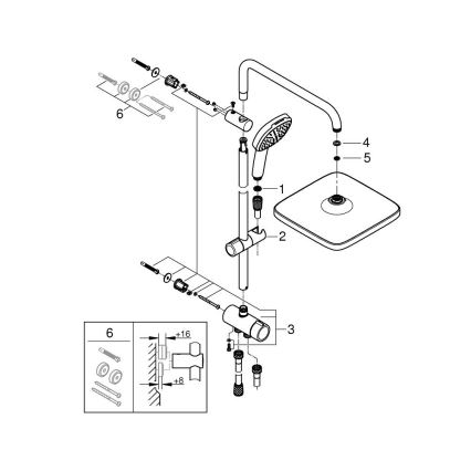 GROHE 26986001 - Sustav za tuširanje VITALIO COMFORT 250 sjajni krom