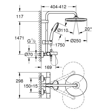 GROHE 26988001 - Tuš sustav VITALIO START SYSTEM 390 mm sjajni krom