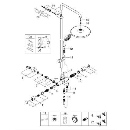 GROHE 269882431 - Sustav za tuširanje VITALIO START SYSTEM 250 390 mm crna