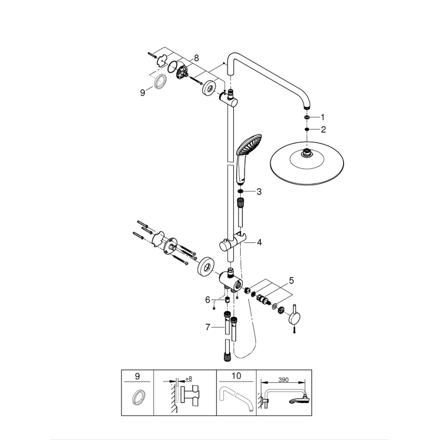 GROHE 27421002 - Tuš sustav EUPHORIA 260 sjajni krom