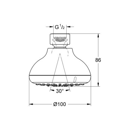 GROHE 27606001 - Glava tuša NEW TEMPESTA 100 100 mm sjajni krom