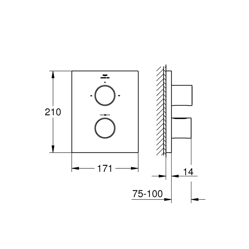 GROHE 27618000 - Termostatski poklopac GROHTHERM F, sjajni krom