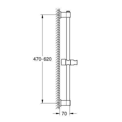 GROHE 277242431 - Držač za tuš VITALIO UNIVERSAL 600 mm crni
