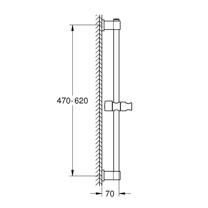 GROHE 277242431 - Držač za tuš VITALIO UNIVERSAL 600 mm crni