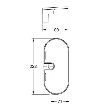 GROHE 27725001 - Polica VITALIO UNIVERSAL 222 x 100 mm bijela