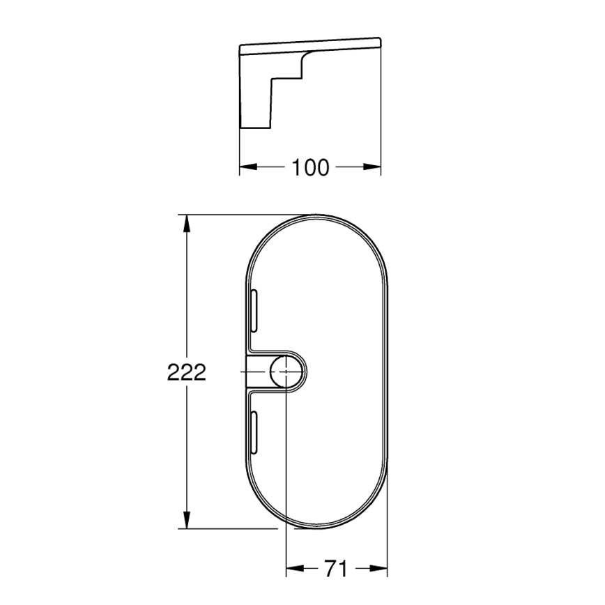 GROHE 27725001 - Polica VITALIO UNIVERSAL 222 x 100 mm bijela