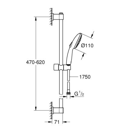 GROHE 2794810E - Tuš set VITALIO START 110 600 mm sjajni krom