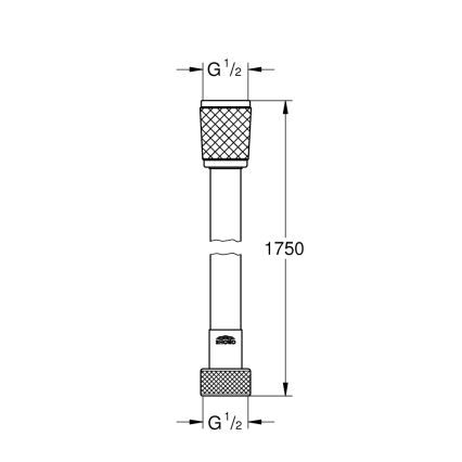 GROHE 287422432 - Fleksibilno crijevo za tuš VITALIOFLEX TREND 1750 mm crno