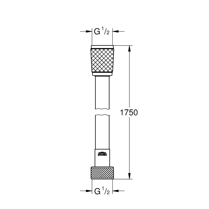 GROHE 287422432 - Fleksibilno crijevo za tuš VITALIOFLEX TREND 1750 mm crno