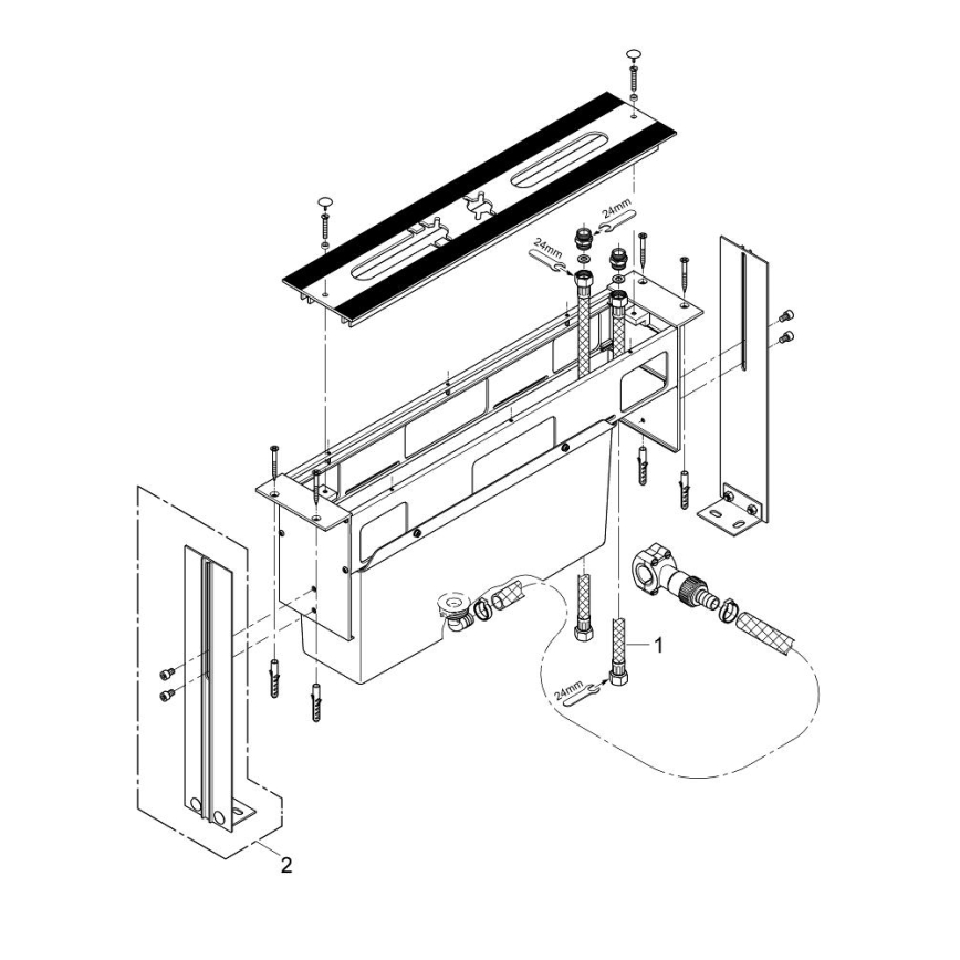 GROHE 29037000 - Ugradbeno tijelo za miješalicu za kadu s otvorom Ø 45 mm, sjajni krom